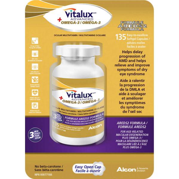 Vitalux Advanced + Omega3 Ocular Multivitamin 135 Softgel Capsules