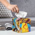 thumbnail image 6 of Sikiie Colorful Giraffes with Drinks Leather Tissue Box Cover Square, tissue box holder - 5.2”x5.2”x5.2”, 6 of 7