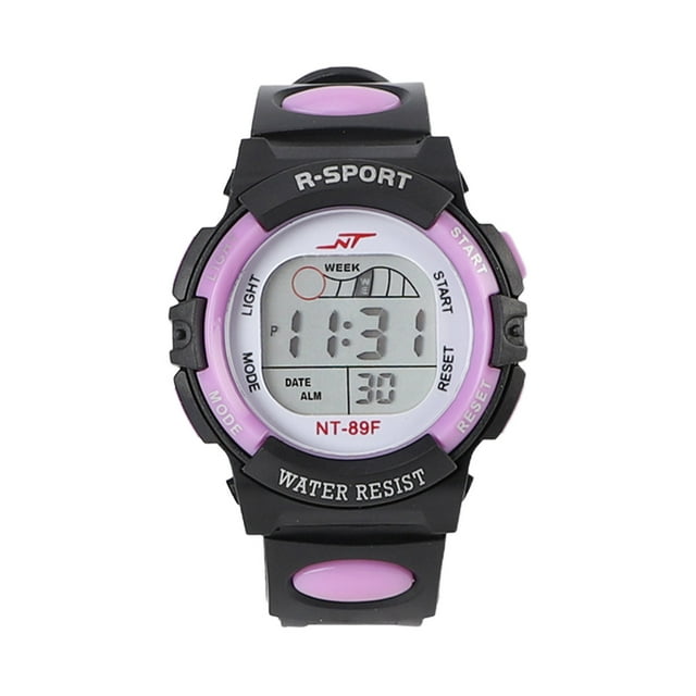 Kids Luminous Water Resistant Electronic Watch With Stopwatch Alarm Clock Week Display For Boys Girls Students Multifunctional Wristwatch 23Cm Strap 0.08Lb