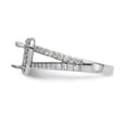 thumbnail image 3 of Solid 14K White Gold Diamond Heart Diamond Side-Stones with CZ Cubic Zirconia Center Stone Halo Engagement Ring Size 6, 3 of 8
