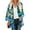 Blue, variant on AOOCHASLIY 2023 Women Tops Women's Floral Print Puff Sleeve Kimono Cardigan Loose Chiffon Cover Up Casual Blouse Tops