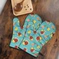 thumbnail image 5 of Pioneer Flower Floral Print Pattern Oven Mitt 2-Pack Set, Heat Resistant Kitchen Gloves, 7.7" X 12", 5 of 6