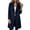 Navy, variant on QIYAGBSA Trench Coat Women Soft Notched Lapel Collar Double Breasted Mid Length Long Sleeve Lightweight Lined Fall Casual Outerwear with Patch Pockets (Beige, S)