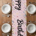 thumbnail image 6 of Happy Birthday Table Runner - 48 Inch Long, Kitchen Dining Table Runner Dresser Scarves, Pink Modern Abstract Art Farmhouse Decor for Coffee Tables Wedding Party Banquet, 6 of 8