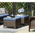 thumbnail image 6 of PARKWELL 3-Piece Patio Conversation Set,Cushioned Sofa with Ottomans,Outdoor Furniture Sets,Brown Wicker and Blue Cushion, 6 of 11