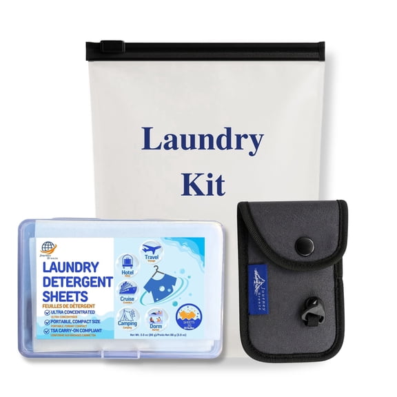 Travel Laundry Detergent Sheets for Hand and Machine Wash with Travel Clothesline