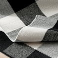 thumbnail image 4 of Buffalo Plaid Check Rug Door Mat Bath Runner Black White Check 23.5 X 25.4, 4 of 5