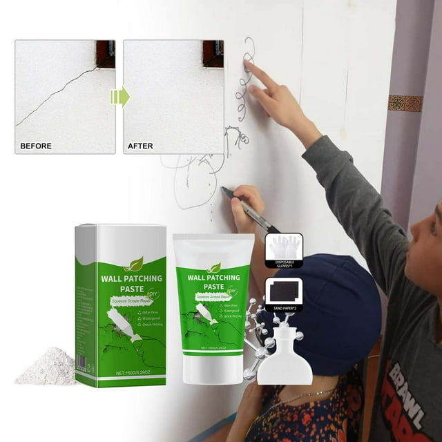 Herramientas y mejoras para el hogar Pasta para parchar paredes Agujero de pared Pared agrietada Clavo Reparación de ojos Pintura de pared Blanca Reparación del hogar Pared Yeso de pared de 150 g