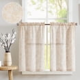 thumbnail image 1 of Cortinas Jinchan Floral para Cocina 36 cm de Lino con Dos Paneles Taupe, 1 of 8