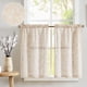 thumbnail image 1 of Cortinas Jinchan Floral para Cocina 36 cm de Lino con Dos Paneles Taupe, 1 of 8
