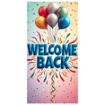 thumbnail image 1 of Welcome Back Banner Colorful Confetti Balloons Decorative Background Party Supplies Event Backdrop Celebration Welcome Banner Photography Props, 1 of 4