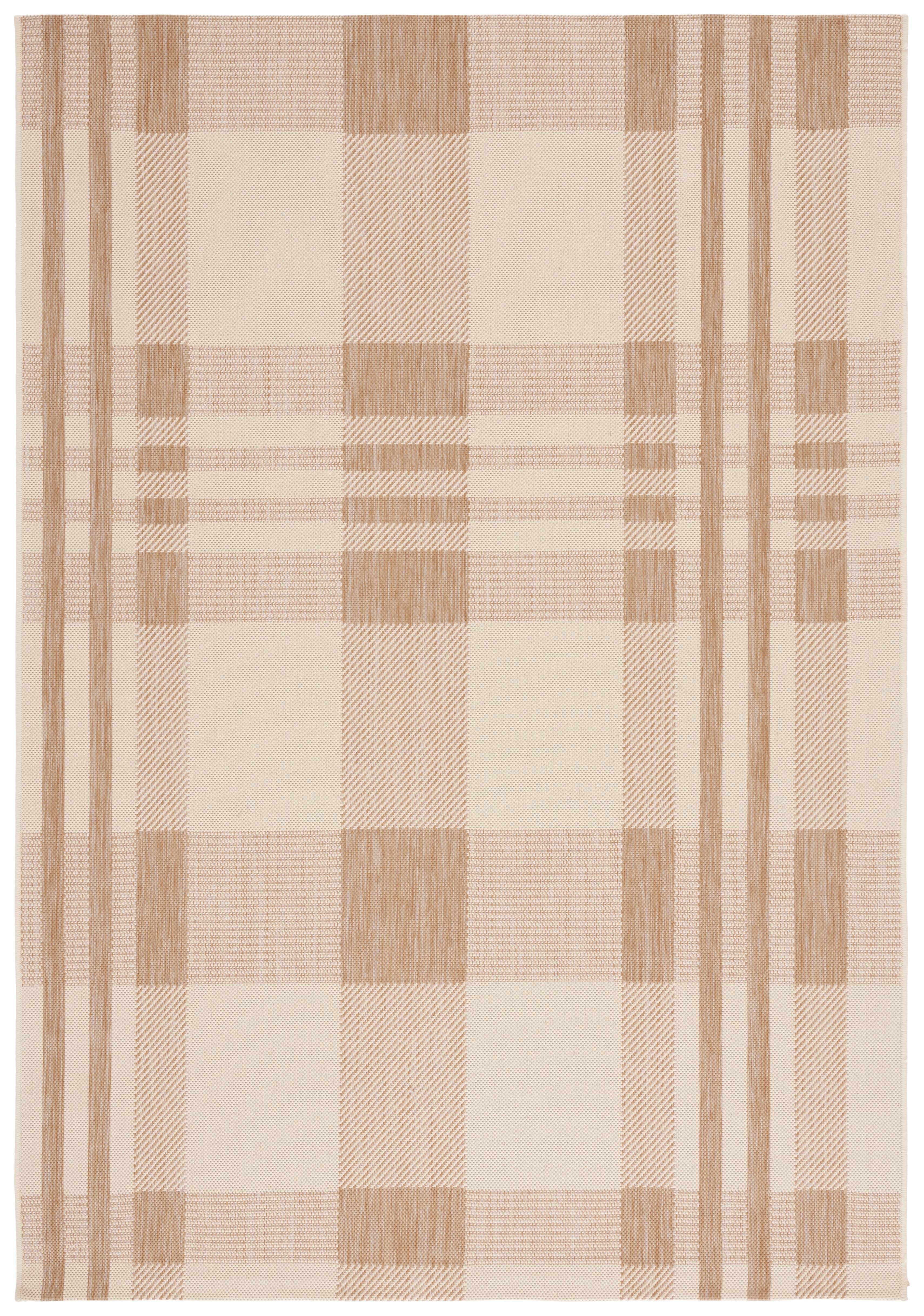 Safavieh Courtyard Benjamin Plaid Indoor/Outdoor Area Rug, Natural/Beige, 6' x 8'