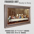 thumbnail image 3 of The Last Supper by Leonardo Da Vinci The World Classic Art Reproductions,Giclee Prints Framed WallArt for Home Decor,Image Size:24x12 inches,Champagne Frame With Texture Framed Size:27.6x15.6 inchs, 3 of 7