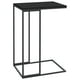 thumbnail image 1 of Mesa auxiliar vidaXL negra en forma de C de madera y hierro, 1 of 7
