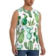 thumbnail image 2 of Fotbe Men's Cactus Plants1 Print Men's Sleeveless Muscle Tank Tops Casual T-Shirts for Gym Workout Beach-Medium, 2 of 8
