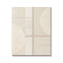 Stupell Industries Beige Circular Geometric Abstract Painting Gallery Wrapped Canvas Art Print Wall Art, 24 x 30
