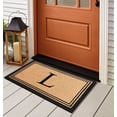 thumbnail image 3 of A1HC Black/Beige 18 in x 30 in Front Door Mat Coir PVC Classic Border Entryway Mat Heavy Duty Boot Scrapper Monogrammed Doormat, 3 of 7