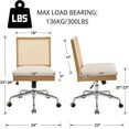 thumbnail image 2 of Rattan Desk Chair Linen Fabric Upholstered Computer Office Chair, 360° Swivel Work Chair with Wheels Comfortable Armless Chair for Home Office Study Studio, Beige, 2 of 6