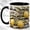 Black, variant on Coastal Lemon Coffee Mug, Citrus Seashell Mug, Ceramic 11 oz