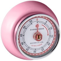 Zassenhaus Magnetic Retro Kitchen Timer – Classic Mechanical 60-Minute Cooking Timer, Pink