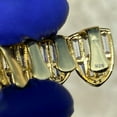 thumbnail image 4 of 14k Gold Plated Over Real Solid 925 Sterling Silver Grillz Baguette Top 6 Teeth Pre-made Grills, 4 of 7