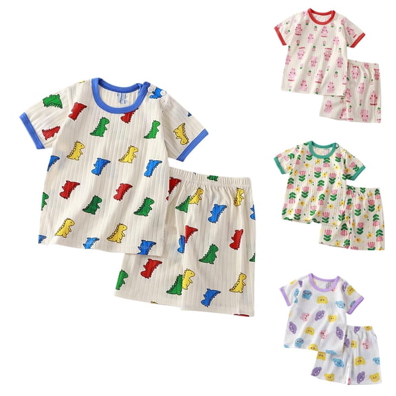 Asxite Toddler Summer Outfits Soft Breathable Sleeveless Crew Neck Top and Shorts Set
