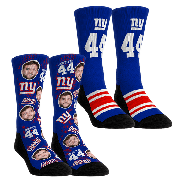 Unisex Rock Em Socks Cam Skattebo New York Giants Player Football Guy Two-Pack Crew Sock Set