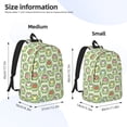 thumbnail image 2 of Disketp Cute Chubby Frog print Canvas Backpack Lightweight Travel Daypack Student Rucksack Laptop Backpack-Medium, 2 of 5