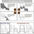 thumbnail image 5 of 2 Piece Stretch Wingback Chair Slipcover - Super Soft Fabric, 5 of 5