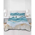 thumbnail image 3 of Aqua Ombre Beach Twin XL Size Down Alternative Comforter, Lightweight Comforter Quilt Bedding Set with Pillow Shams Coastal Nautical Summer Seaside All Seasons Bed Comforter Duvet Insert 68"x98", 3 of 7