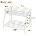 thumbnail image 3 of Jopath Twin over Full Bunk Bed for Teens and Adults,Heavy-Duty Metal Bed Frame with Full-Length Guardrails,Space-Saving/Noise Reduced/No Box Spring Needed,Off White, 3 of 11