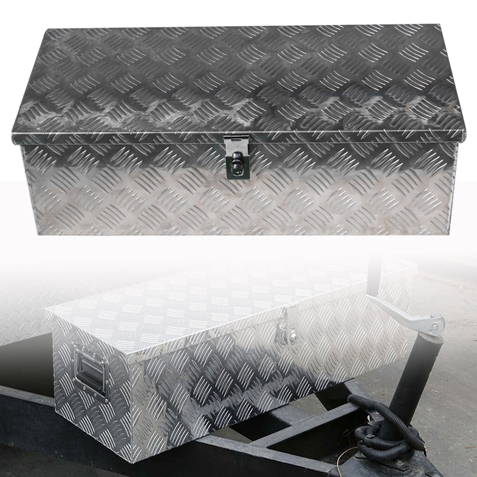 munirater 30 inch Aluminum Tool Box with Lock 1.5mm Thickness Replacement for Trailer Flatbed RV Storage