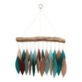 thumbnail image 6 of Blue Handworks Wind Chimes Coral and Teal Glass Wind Chime Garden Decor, 6 of 9