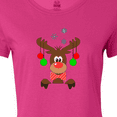 thumbnail image 4 of Inktastic Cute Christmas Reindeer with Red Nose, Ornaments and Bow Tie Women's T-Shirt, 4 of 5