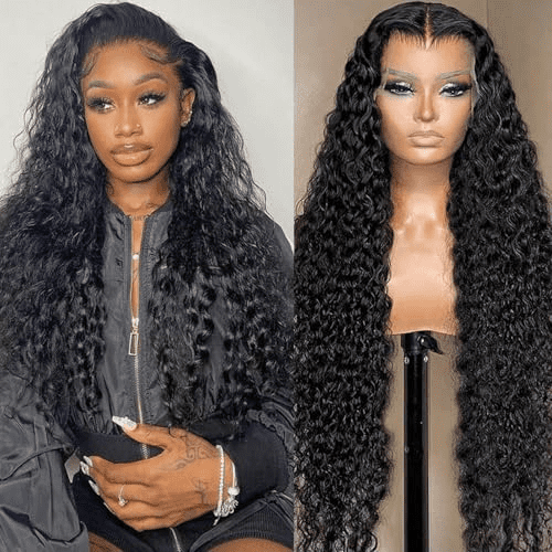 13x6 Deep Wave Lace front Wigs Human Hair Pre Plucked Deep Curly Human Hair Wigs for Women Glueless Deep Wave Frontal Wig Curly Lace Front Wig with Baby Hair 20 Inch
