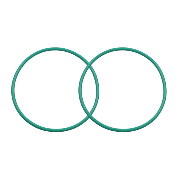 Uxcell 50mm OD 46mm ID 2mm Width Fluorine Rubber Seal O Rings Green 2 Pack