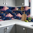 thumbnail image 6 of Dreamy Baroque Peel and Stick Wallpaper Celestial Night Sky Golden Moons Baroque Clouds Wall Mural 23.6in x 9.8ft Self Adhesive Removable Wall Paper Renter Friendly Wallpaper for Girls Kids Bedroom, 6 of 8