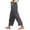Dark Gray, variant on Womens Pants Summer Solid Color Elastic Waist Loose Side Buttons Functional Casual Pants Loose Beach Palazzo Trousers