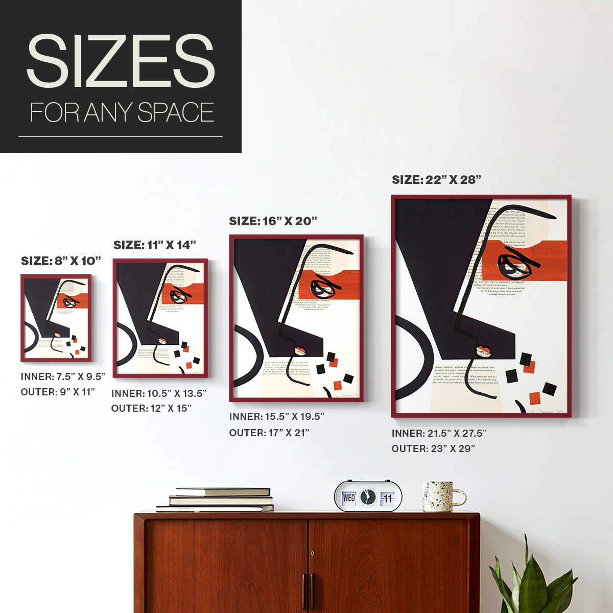 Faces of A Century V in Paper Solid Wood 11 x 14 Framed Print