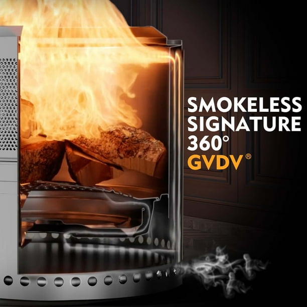 GVDV Smokeless Collapsible Stainless Steel Fire Pit for Patios