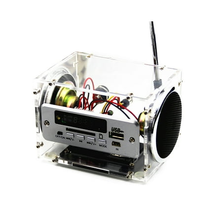 Multifunctional Mini Electronic Transparent Stereo Speaker Box DIY Kit Sound Amplifier with