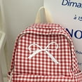 thumbnail image 3 of Mochila A Cuadros Con Lazo Likrtyny para Mujer Rojo, 3 of 9