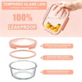 thumbnail image 4 of 36 Pcs Glass Food Storage Containers with Tempered Lids Set, Borosilicate Oven-Safe(-4°F~950°F), Airtight Meal Prep Lunch Box Containers (18 Containers & 18 Lids), Pink, 4 of 8