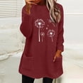 thumbnail image 2 of hotojiny Winter Warm Tops for Women Lounge Fleece Fuzzy Soft Pullover Shirts Comfy Long Sleeve Tops with Pockets, 2 of 4
