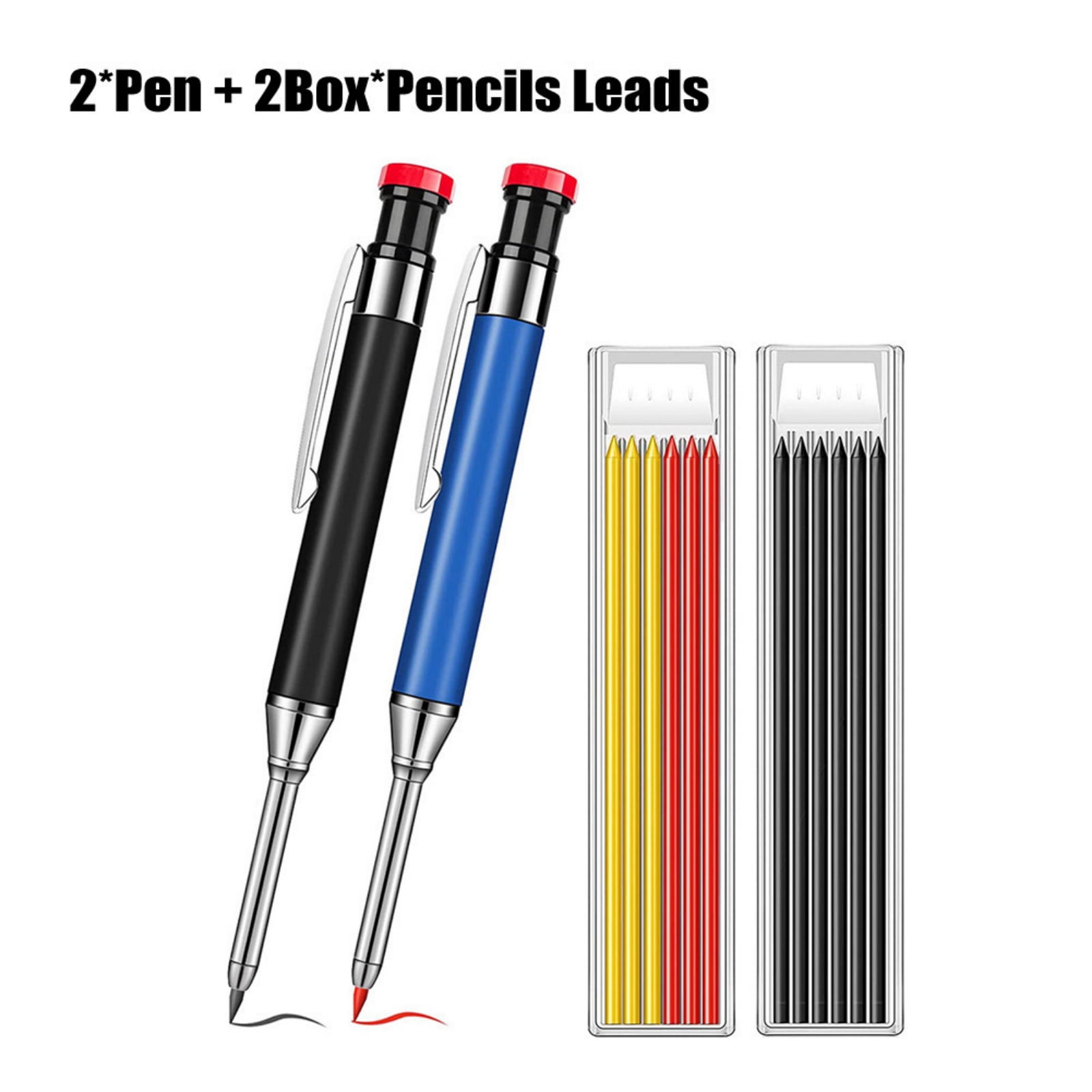 APPLAYERR Carpenter Pencil With Integrated Sharpener 40mm Extension Needle Nose For Multi Material Surface Marking Application