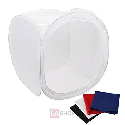 36 Inches Quality Non-reflective Snow White Fabric Photo Cube Studio Lighting Tent Kit w/ Multiple Color Backdrops for Professional Beginners Photographic (Best Studio Lighting For Beginners)