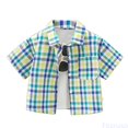 thumbnail image 2 of Fozruso Boys Summer Plaid Collared Shirt Short Sleeves Button-Down Shirts for Toddler and Kids, 2 of 6
