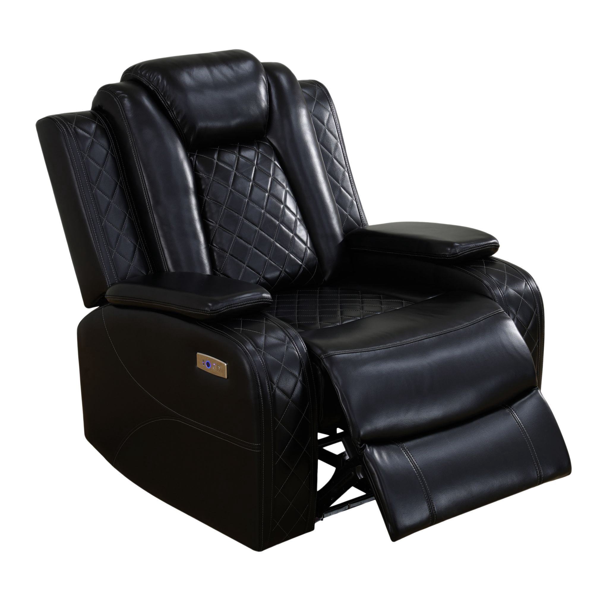 Aukfa Power Recliner Chair Sofa with Storage and USB for Living Room,Black
