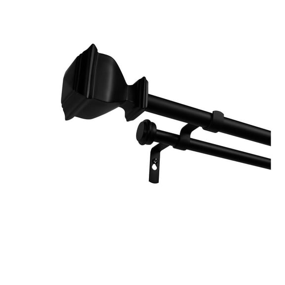 36"-72" Napoleon Double Curtain Rod - Matte Black
