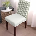 thumbnail image 2 of Dining Room Chair Covers, Checkerboard Sage Green Checkered Spring Stretch Parsons Chair Slipcovers Removable Kitchen Chair Protector Cover for Dining Room， Set of Set of 4, 2 of 9